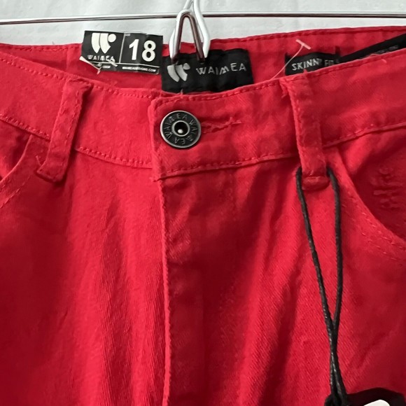 Waimea Men's Tango Red Skinny Fit Jeans Junior W28x29 Distressed Jeans - Picture 7 of 13